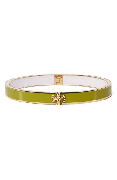 Tory Burch Kira Enamel Hinge Bracelet In Green