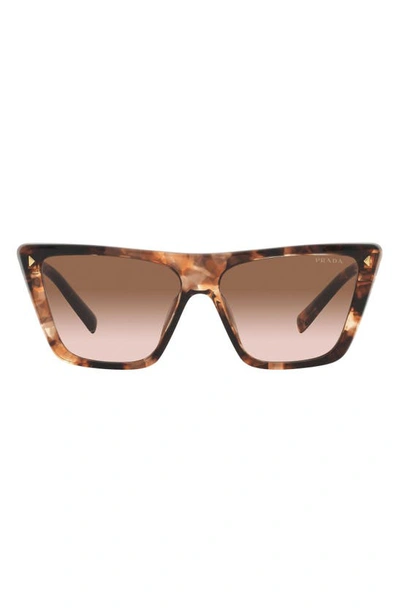 Prada 56mm Gradient Butterfly Sunglasses In Brown Tortoise