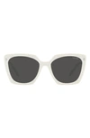 Prada 55mm Square Sunglasses In Bone
