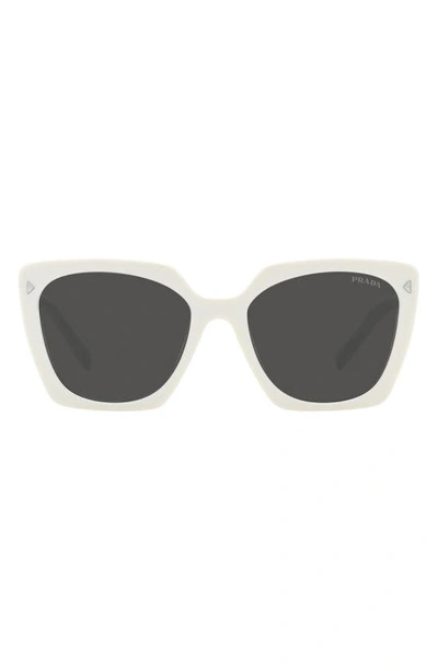 Prada 55mm Square Sunglasses In Bone