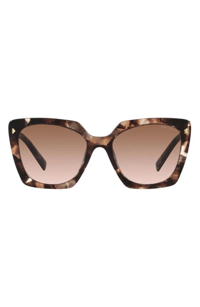 Prada 55mm Square Sunglasses In Brown/brown Gradient