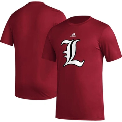 Adidas Originals Adidas Red Louisville Cardinals Basics Secondary Pre-game Aeroready T-shirt