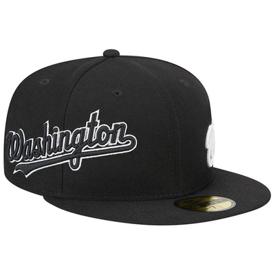 New Era Black Washington Nationals Jersey 59fifty Fitted Hat