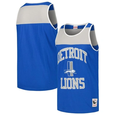 Mitchell & Ness Blue/silver Detroit Lions  Heritage Colorblock Tank Top