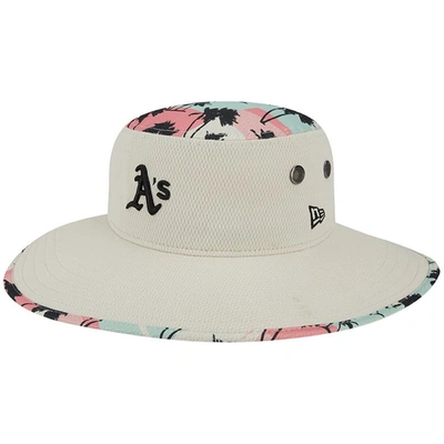 New Era Men's  Natural Oakland Athletics Retro Beachin' Bucket Hat