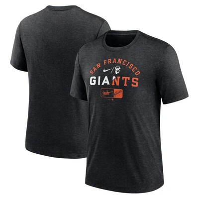 Nike Heather Black San Francisco Giants Rewind Review Slash Tri-blend T-shirt