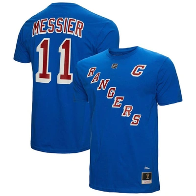 Mitchell & Ness Men's  Mark Messier Blue New York Rangers Name And Number T-shirt