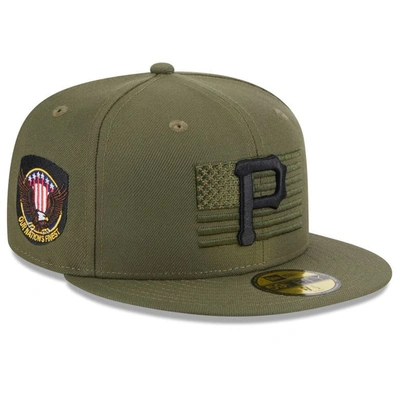 New Era Green Pittsburgh Pirates 2023 Armed Forces Day On-field 59fifty Fitted Hat
