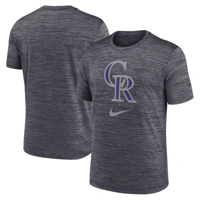 Nike Black Colorado Rockies Logo Velocity Performance T-shirt