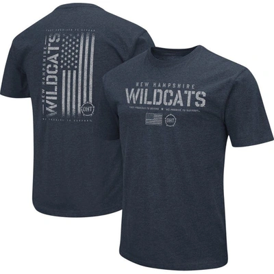 Colosseum Navy New Hampshire Wildcats Oht Military Appreciation Flag 2.0 T-shirt