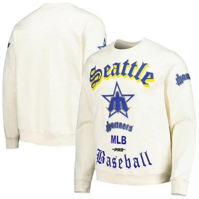 Pro Standard Cream Seattle Mariners Retro Old English Pullover Sweatshirt