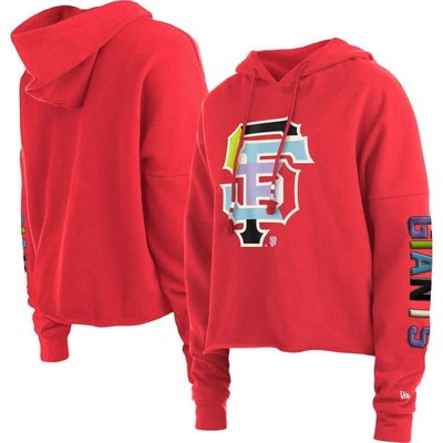 New Era Red San Francisco Giants Fashion High Hip Pullover Hoodie