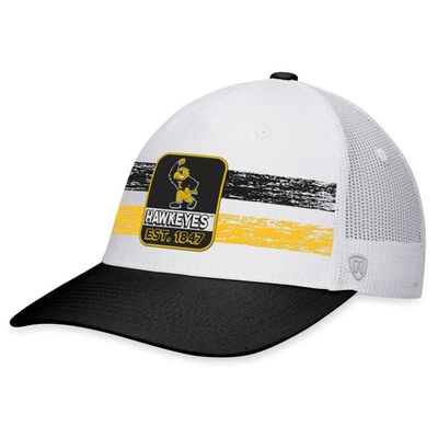 Top Of The World Men's  White, Black Iowa Hawkeyes Retro Fade Snapback Hat In White,black