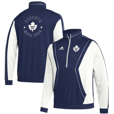 Adidas Originals Adidas Blue Toronto Maple Leafs Team Classics Half-zip Jacket