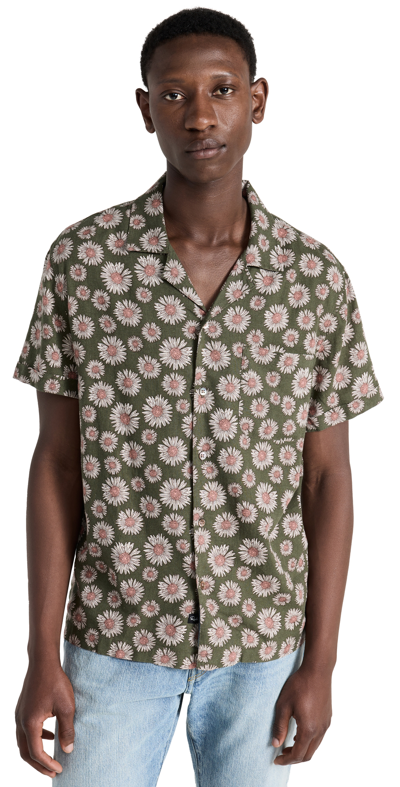 Rails Moreno Floral Linen Blend Button-up Camp Shirt In Maya Print Olive