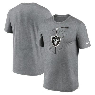 Nike Heather Charcoal Las Vegas Raiders Legend Icon Performance T-shirt In Grey