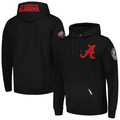 Pro Standard Black Alabama Crimson Tide Classic Pullover Hoodie In Black/red