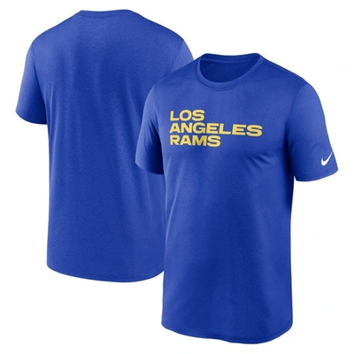 Nike Royal Los Angeles Rams Legend Wordmark Performance T-shirt In Blue