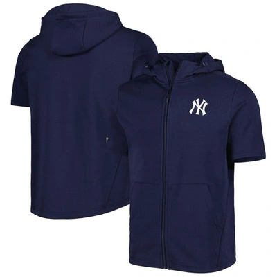 Levelwear Navy New York Yankees Recruit Full-zip Short Sleeve Hoodie