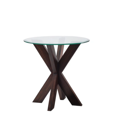 Linon Home Decor Powell Furniture Allard X Base Side Table In Dark Espresso
