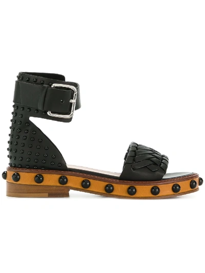 Red Valentino Studded Sandals In Black