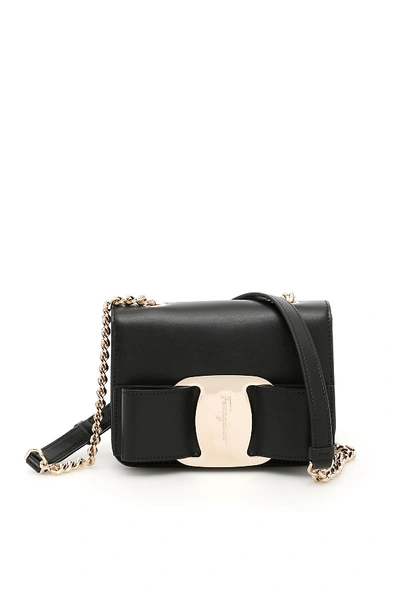 Ferragamo Vara Mini Crossbody Bag In Neronero