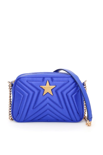 Stella Mccartney Quilted Satin Stella Star Bag In Cobalt (blue)