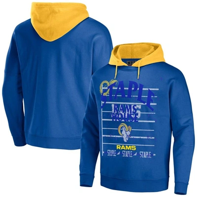 Staple Nfl X  Navy Los Angeles Rams Throwback Vintage Wash Pullover Hoodie