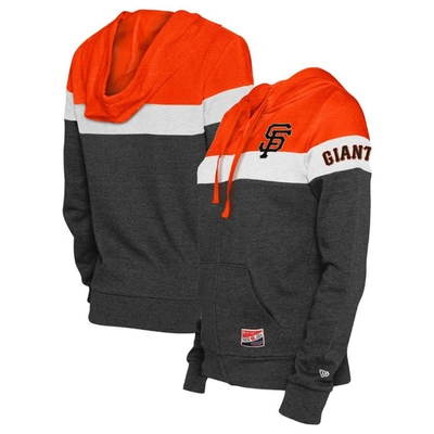 New Era Heather Black San Francisco Giants Colorblock Full-zip Hoodie Jacket