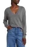 Treasure & Bond V-neck Sweater In Grey Dark Heather