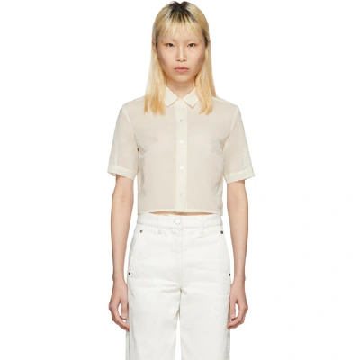 Moderne Off-white Portrait Cropped Shirt In Chalk