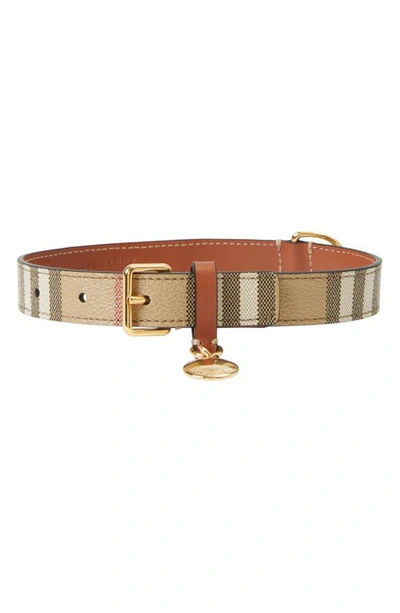 Burberry Check Dog Collar In Nude