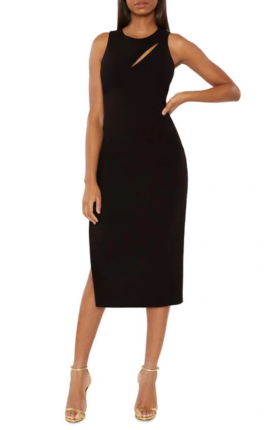 Likely Liza Sleeveless Cutout Midi Slit Dress In Black