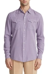 Ralph Lauren Purple Label Garment-dyed Lyocell-twill Western Shirt In Wisteria Purple