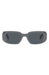 Prada Rectangle Acetate Sunglasses In Dark Grey