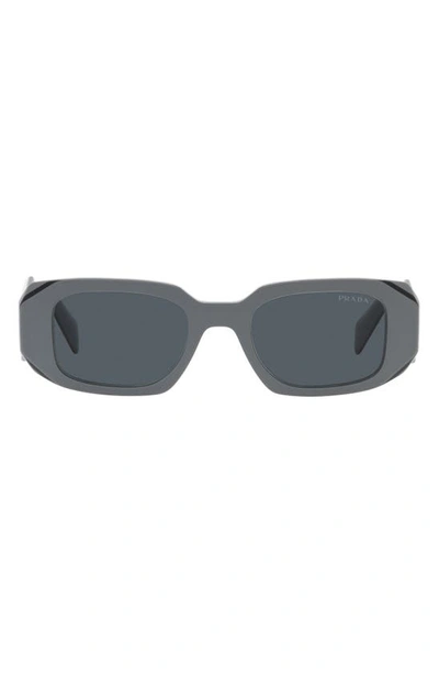 Prada Rectangle Acetate Sunglasses In Dark Grey