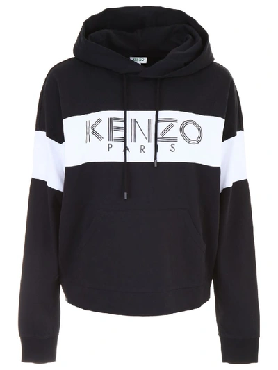 Kenzo Logo Hoodie In Noirnero