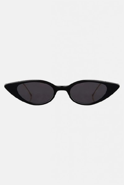 Illesteva Women's Marianne Slim Cat Eye Sunglasses, 48mm In Black/gray