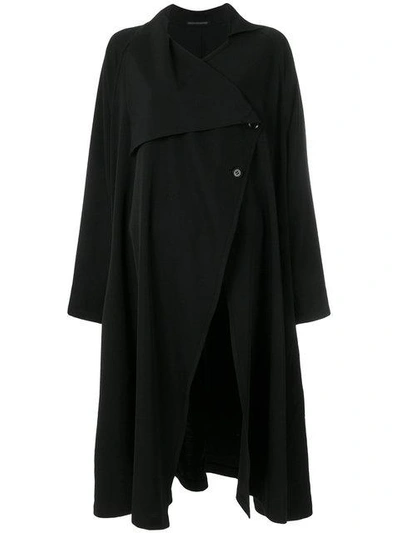 Yohji Yamamoto Off-centre Button Coat - Black