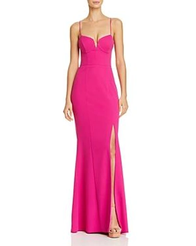Bariano Corseted Mermaid Gown - 100% Exclusive In Bright Pink