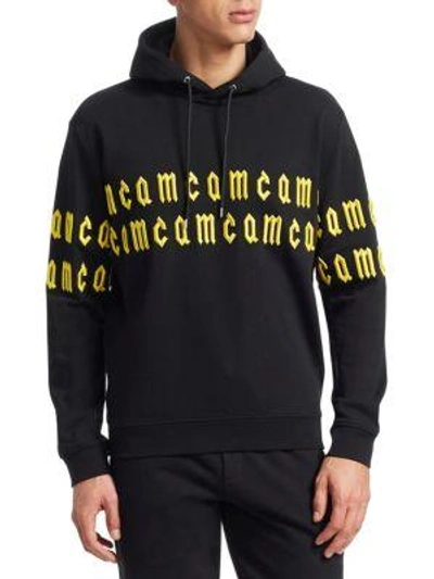 Mcq By Alexander Mcqueen Embroidered Logo Lined Hoodie In Black