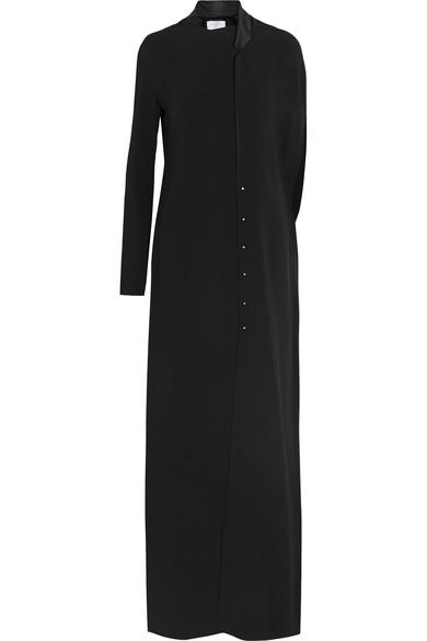 Esteban Cortazar Silk Satin-trimmed Crepe Gown In Black | ModeSens