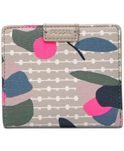 Fossil Emma Rfid Printed Bifold Mini Wallet In Floral Multi