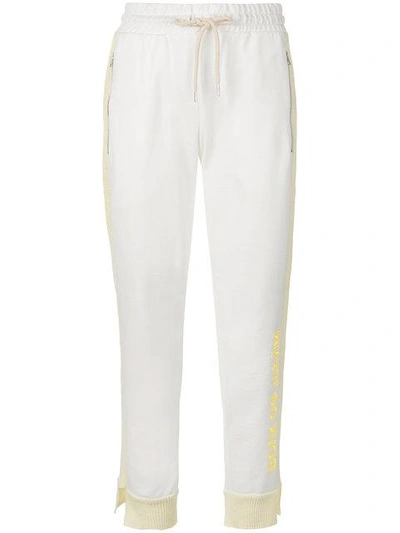 Walk Of Shame Cropped Logoed Track Pants In White