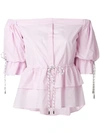 Christian Pellizzari Strapless Shirt In Pink