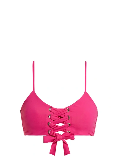 Mara Hoffman Scarlett Lace-up Bikini Top In Fuchsia