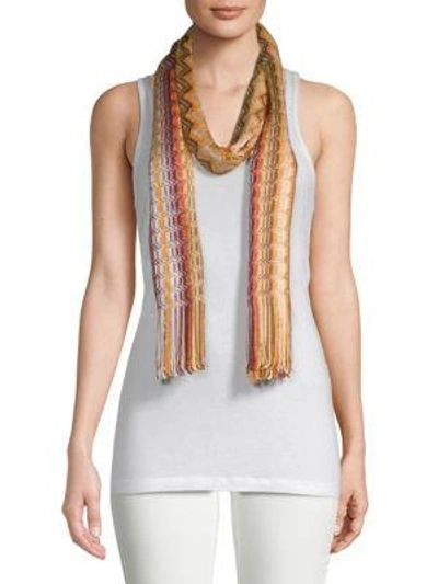 Missoni Printed Fringe Scarf In Yellow Multi