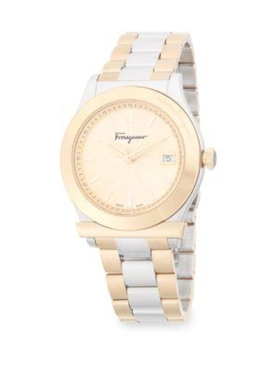 Ferragamo Classic Stainless Steel Bracelet Watch In Gold