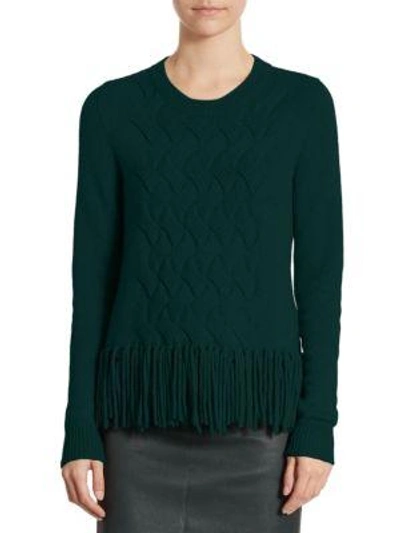 Akris Punto Fringed-knit Pullover In Vicuna