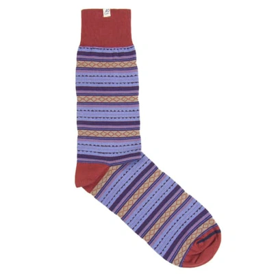 40 Colori Red Detailed Striped Organic Cotton Socks In Multicolour